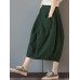 Women Elastic High Waist Basic Cotton Midi Skirts