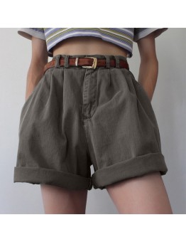 Retro high waisted workwear shorts HF3007-02-02