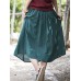 Women Casual Solid Color Cotton Linen Skirts