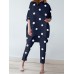 Polka Dot Irregular Hem Elastic Waist Casual Suit