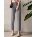 Solid Pocket Tailored Pants For Women