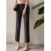 Solid Pocket Tailored Pants For Women