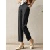 Solid Pocket Tailored Pants For Women