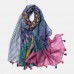 Women Cotton Flower Fruit Printing Scarf Long Thin Sun Protection Sunshade Shawl